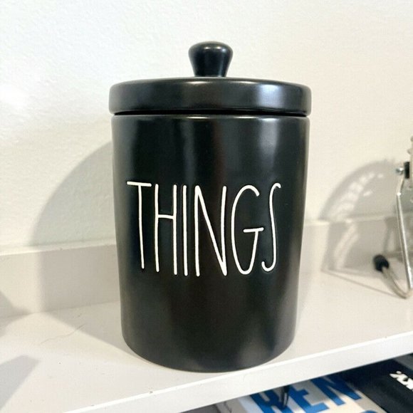 Rae Dunn Other - Rae Dunn THINGS Bathroom Vanity Makeup Jar
